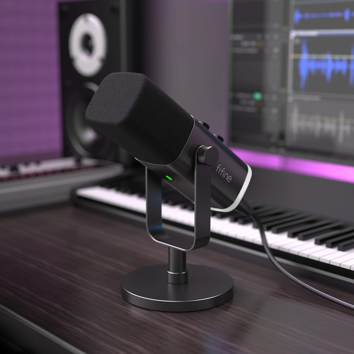 USB/XLR Dynamic Microphone with Touch Mute Button, I/O Controls, for PC PS5/4 Mixer, Gaming Mic, Ampligame AM8