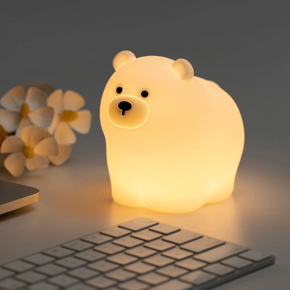 LED Silikon-Nachtlicht Panda/Löwe für Kinder – USB wiederaufladbar