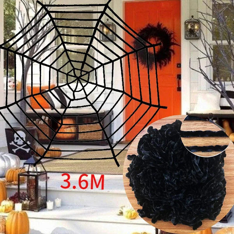Peluche Araignée Noire Surdimensionnée – Décoration Halloween 30–90 cm