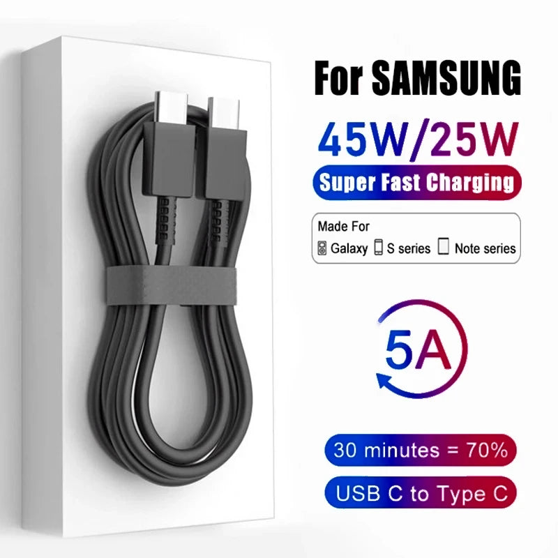 Câble de charge Super rapide 45W, pour Samsung Galaxy S20 S21 S22 S23 Ultra Plus, câbles USB Type C A54 A53 A33 A13 Note 20 10 Plus