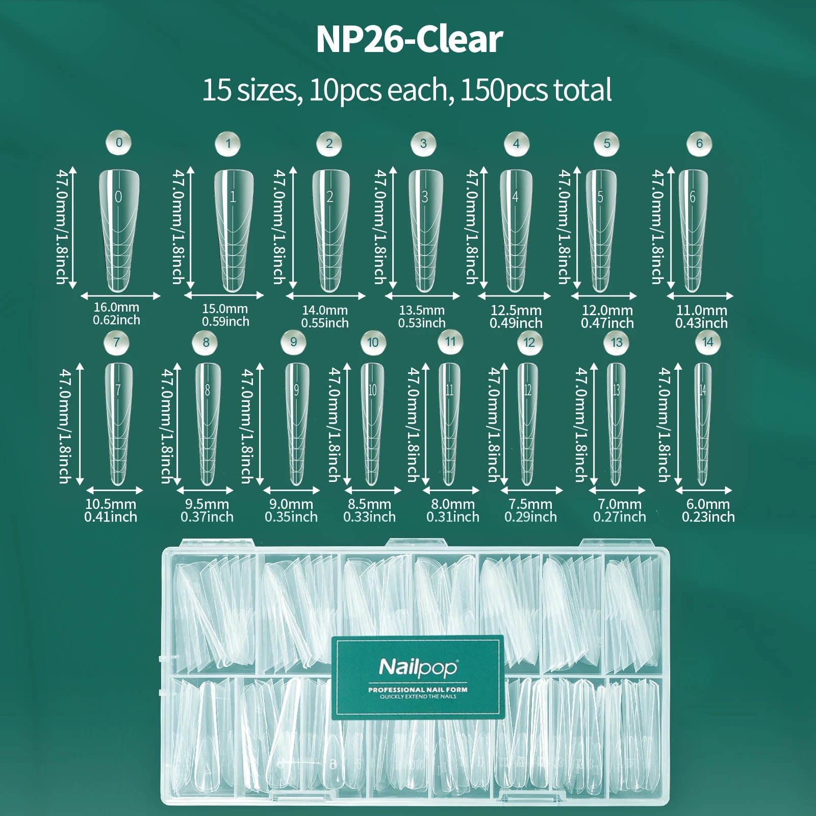 Formes d’ongles français double forme, 360 pièces, 6 styles uniques