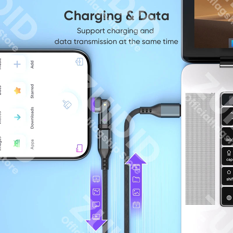 Adaptateur magnétique USB C vers Type C 240W, 16 broches 5A, Charge rapide, convertisseur de données mâle vers femelle pour Samsung iPhone 15 Pro iPad MacBook