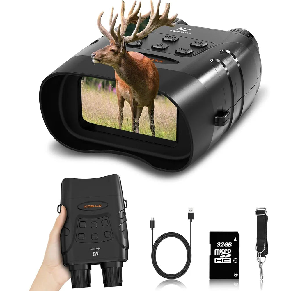 Jumelles de vision nocturne HD 300 m – Infrarouge 5X, pour chasse, camping et observation