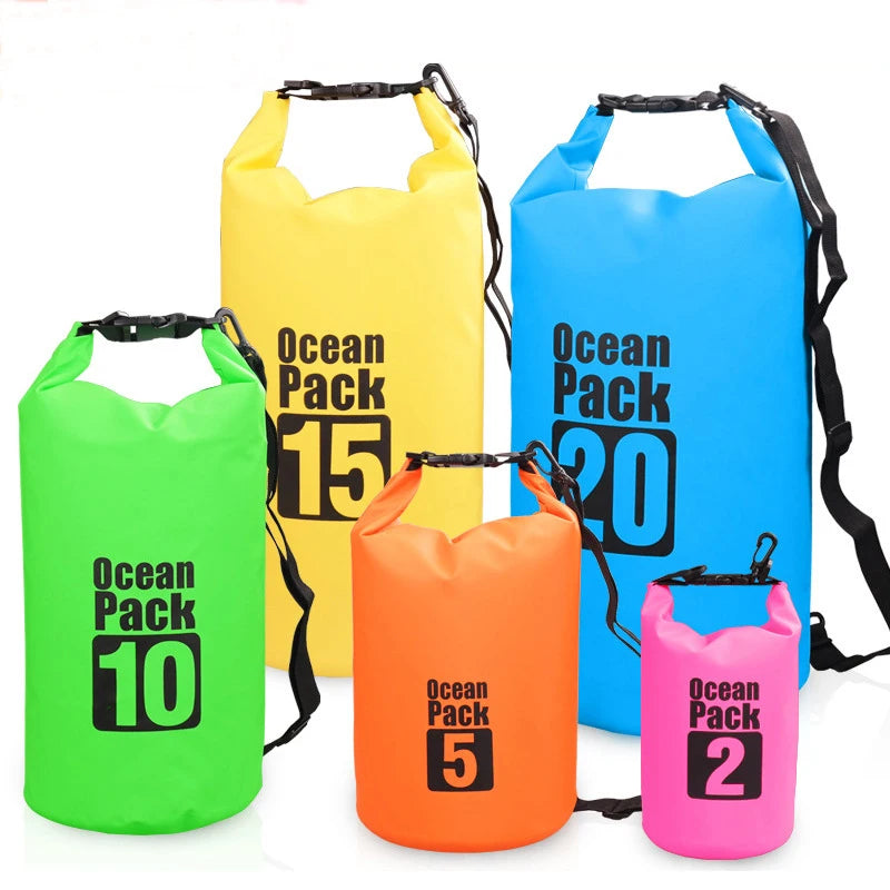 Sac étanche en PVC pour l'extérieur, 5L 10L 20L 30L, rangement pliable pour plongée, pour hommes et femmes, plage, natation, Rafting