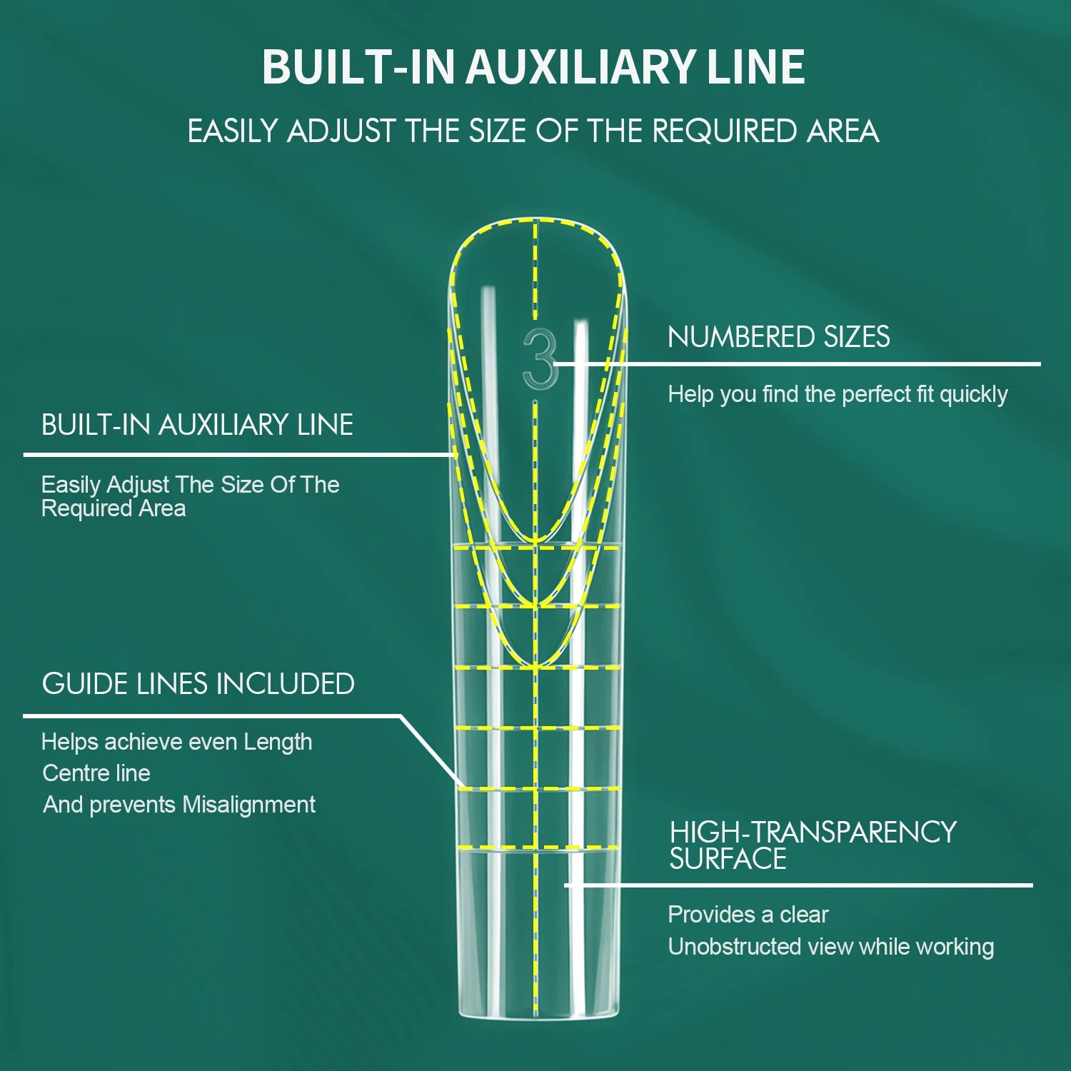 Formes doubles rectangulaires pour ongles, 150 pièces