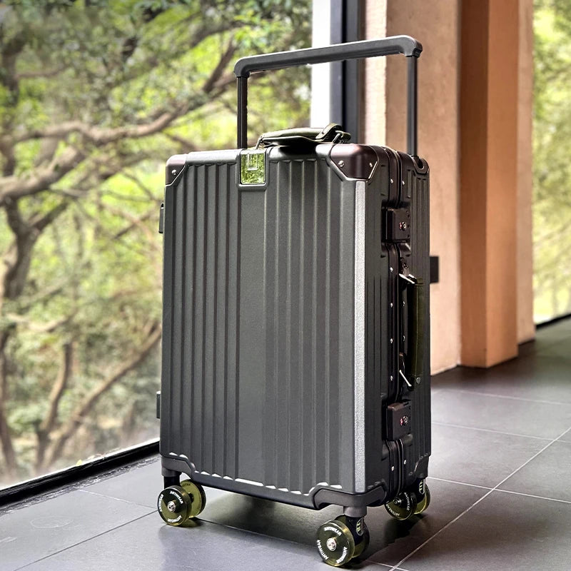 Valise rigide en PC avec poignée télescopique à tube large SUSHIMU – bagage à roulettes extensible, 20, 24, 26 et 28 pouces