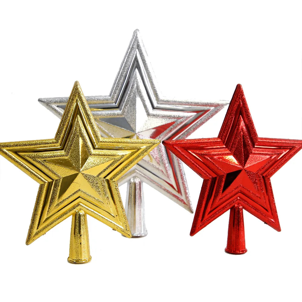 Décorations de Noël couronne étoile à cinq branches, décoration de dessus d'arbre de Noël