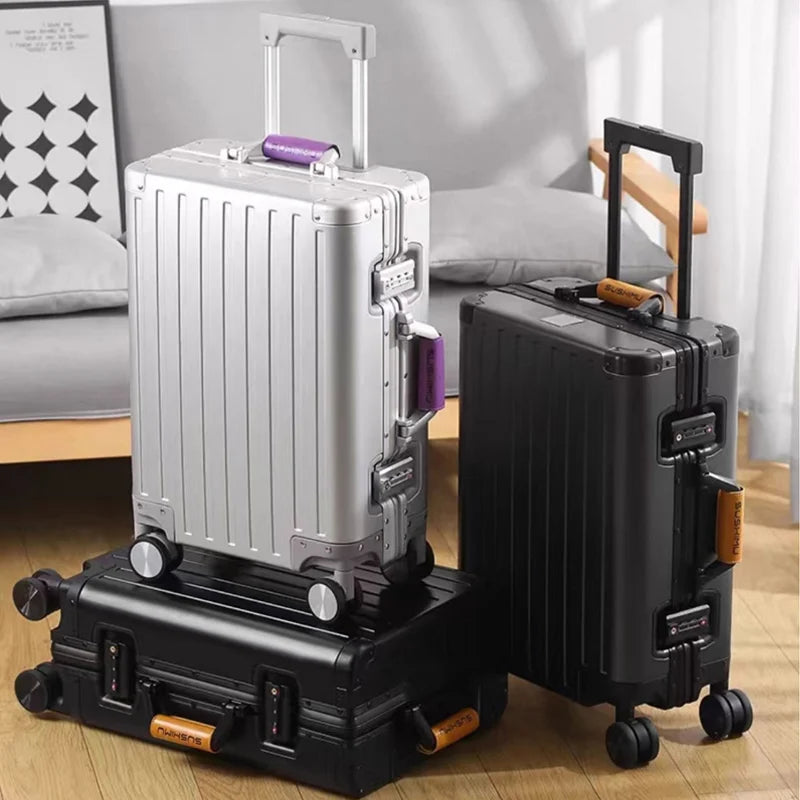 Valise tout en alliage d’aluminium et de magnésium – nouveau modèle 2025, bagage à main pour hommes et femmes, 20 et 24 pouces