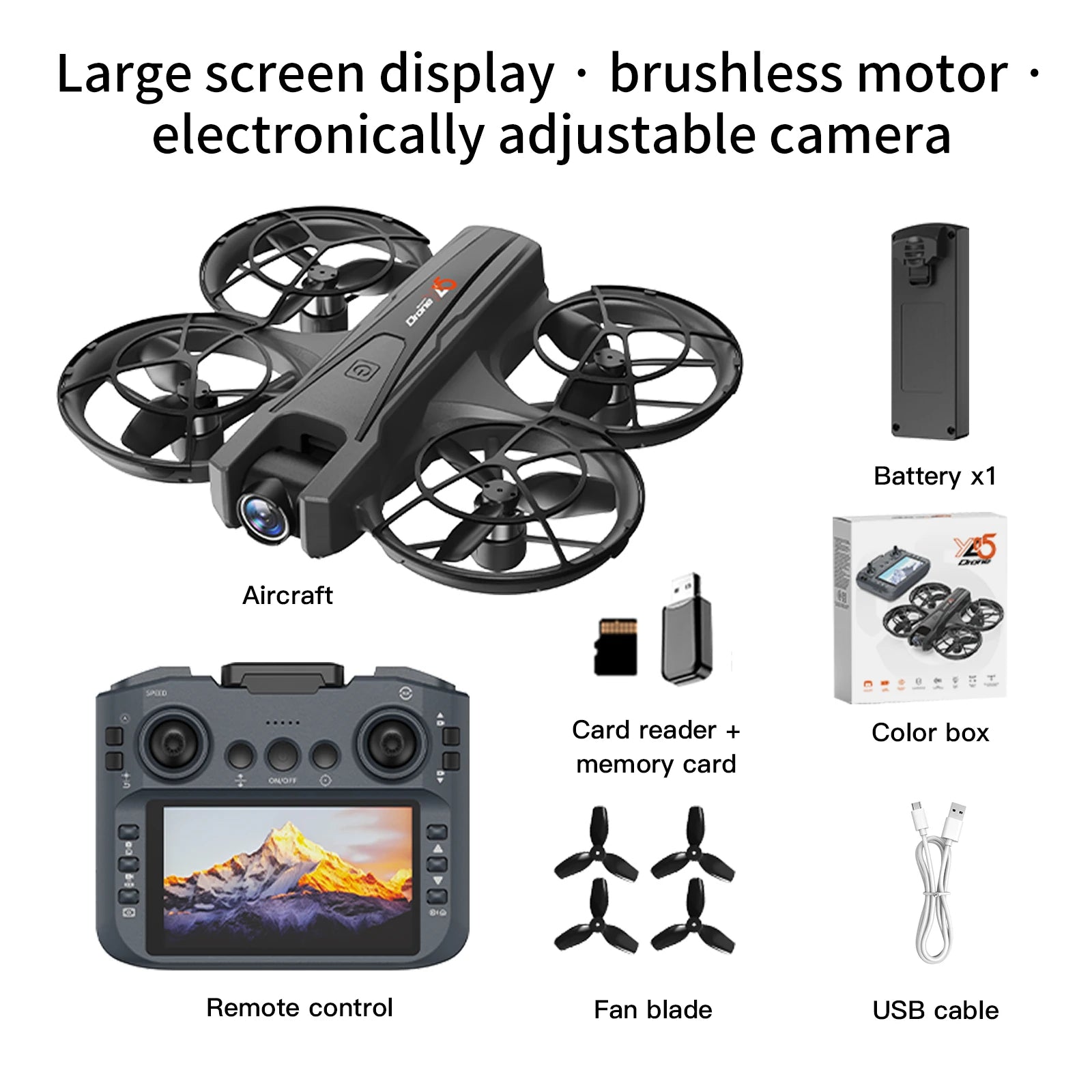 2025 YL05 Drone 8K HD avec Caméra et Écran – Quadcopter RC 360° Flip