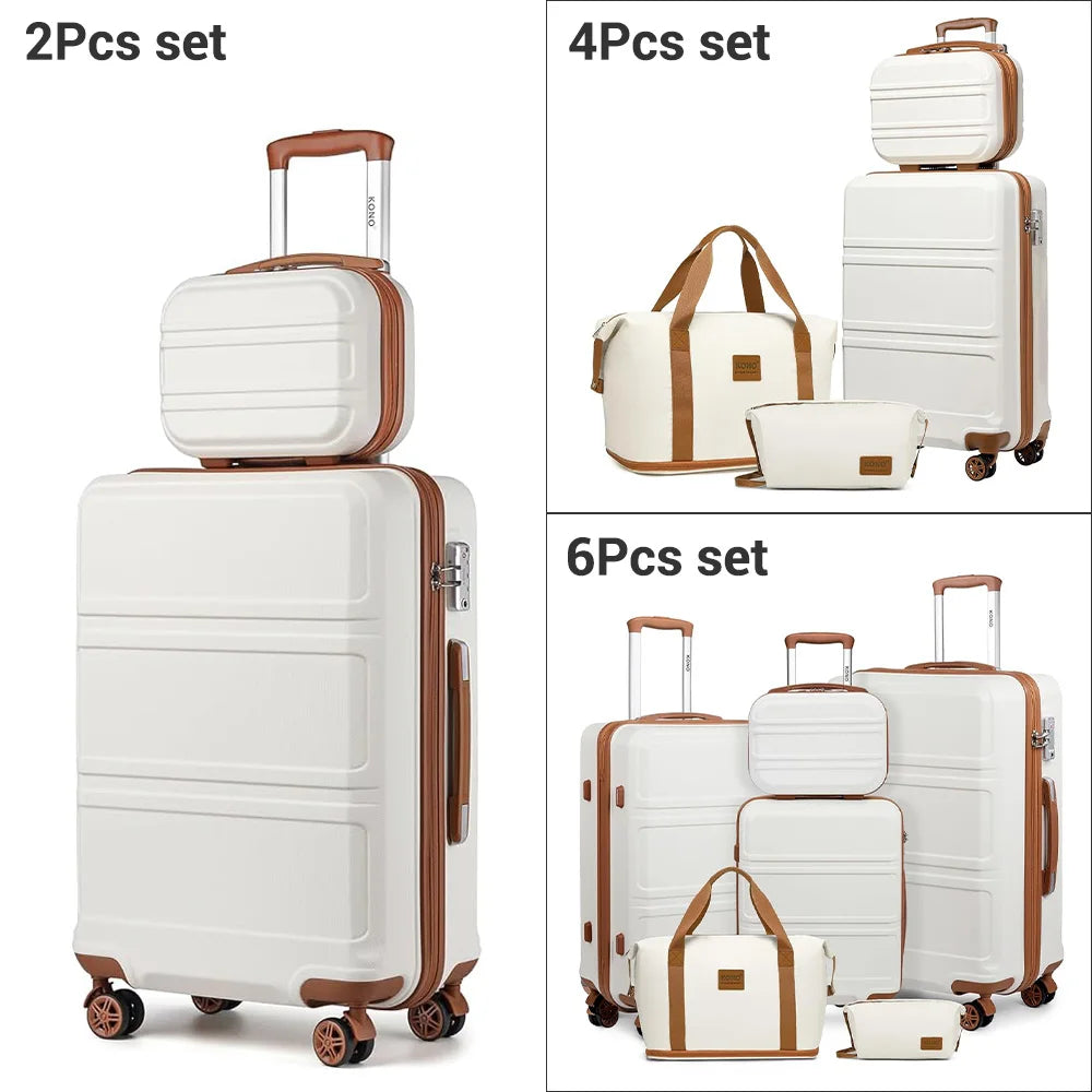 Trousse de beauté et ensemble de bagages 2/4/6 pièces KONO – Valises rigides et sacs de voyage