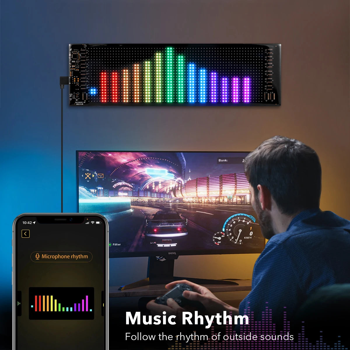 Écrans d'affichage LED Bluetooth intelligents, Module LED RGB, panneau de matrice de pixels, panneau à défilement, lumière publicitaire, décor de voiture
