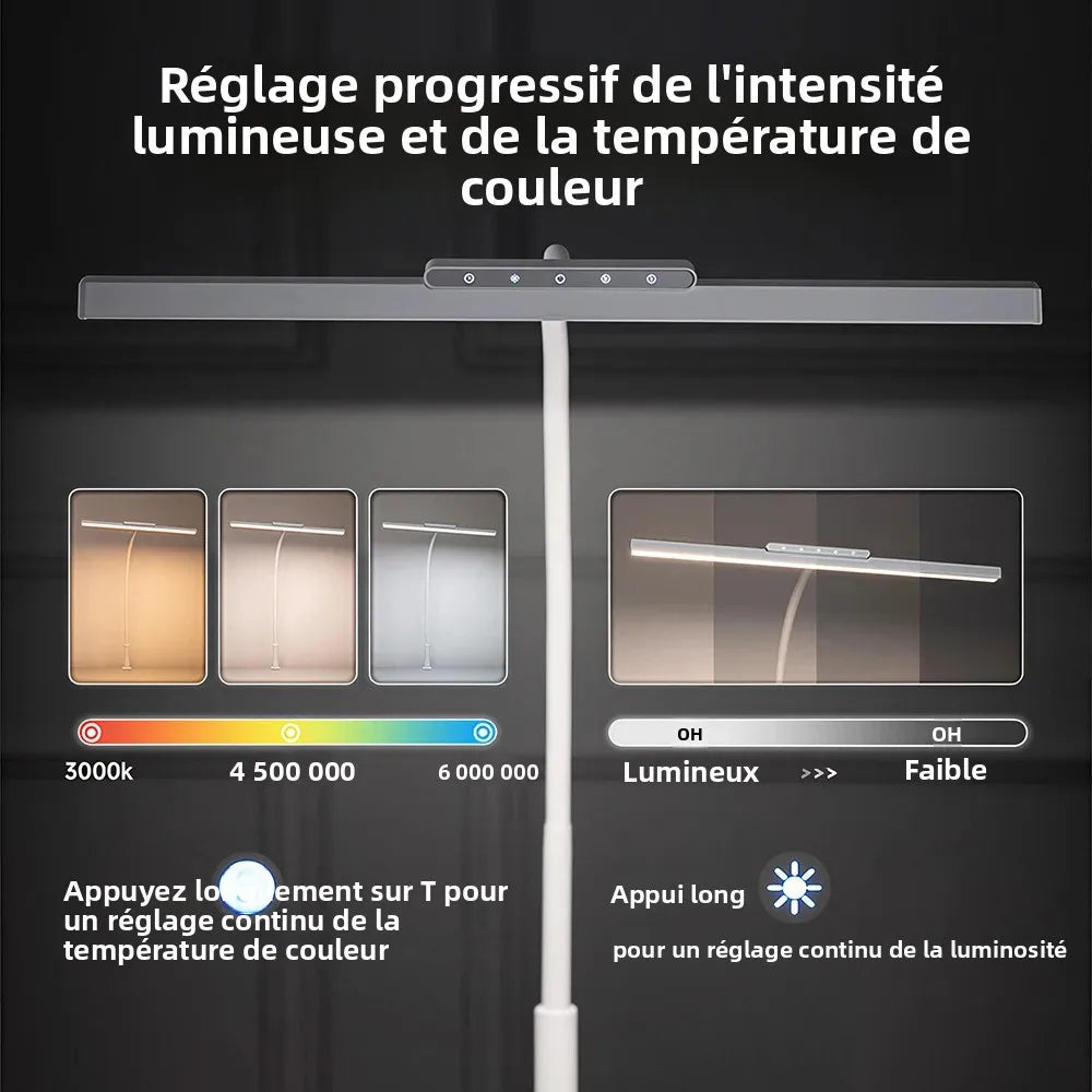 LED-Schreibtischlampe mit Vollspektrum – Augenschutz, flexibler Schwanenhals, stufenloses Dimmen, Touch-Steuerung, Zuhause und Büro