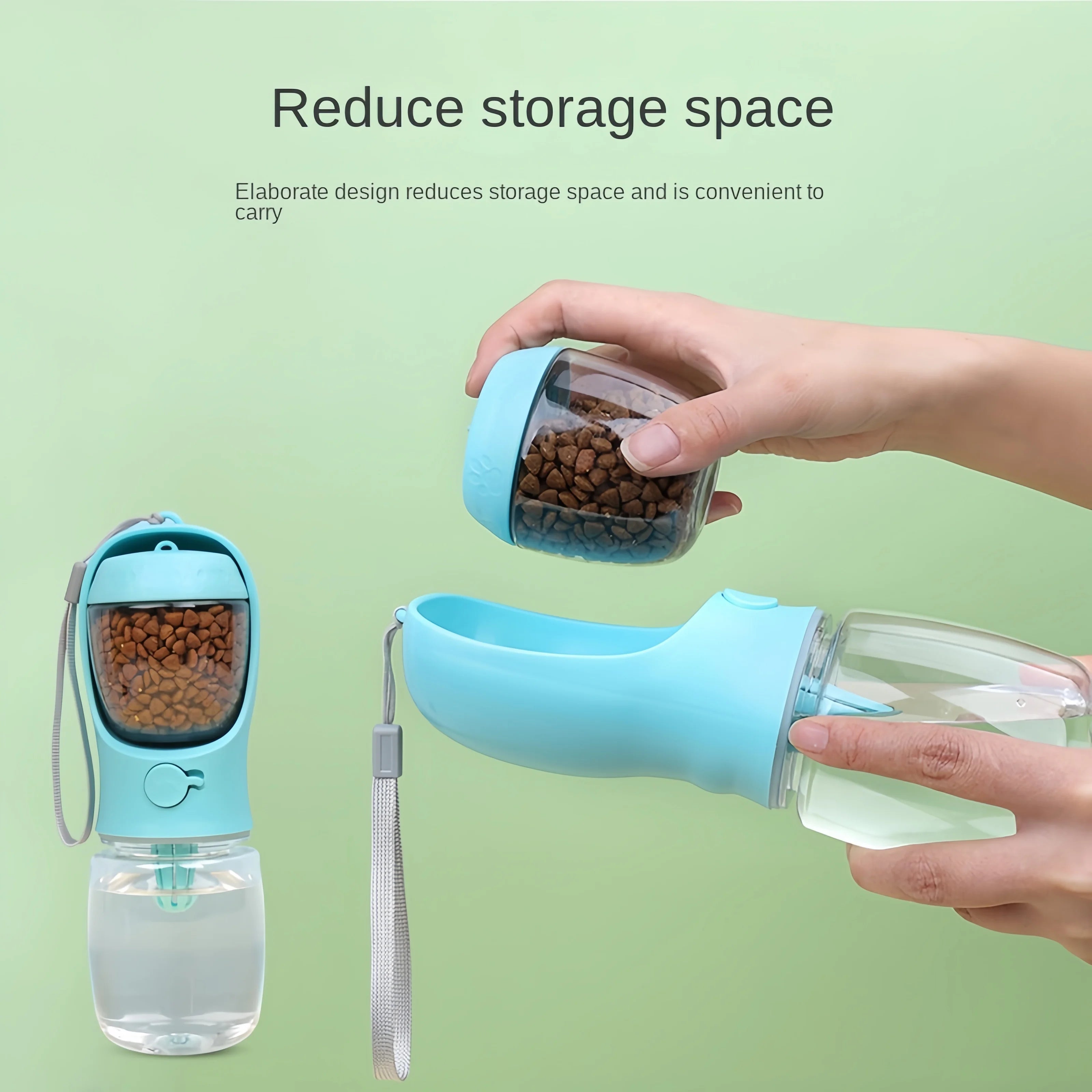 Bouteille d'Eau 2 en 1 pour Chien et Chat, avec Récipient de Stockage de Nourriture et d'Eau pour Chiot, Mangeoire pour Animaux de Compagnie, Fournitures de Voyage en Plein Air