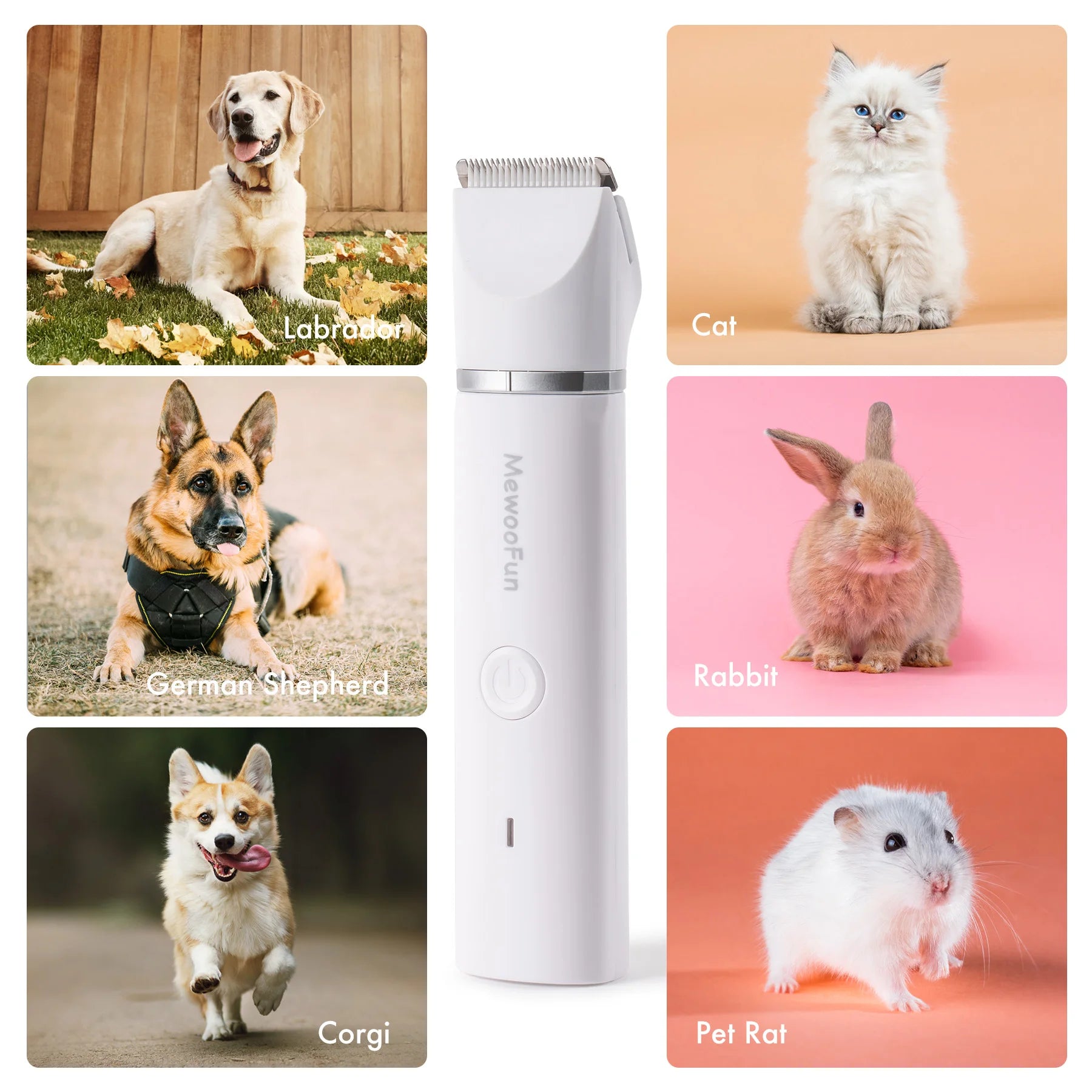 Tondeuse électrique 4 en 1 pour animaux de compagnie avec 4 lames.