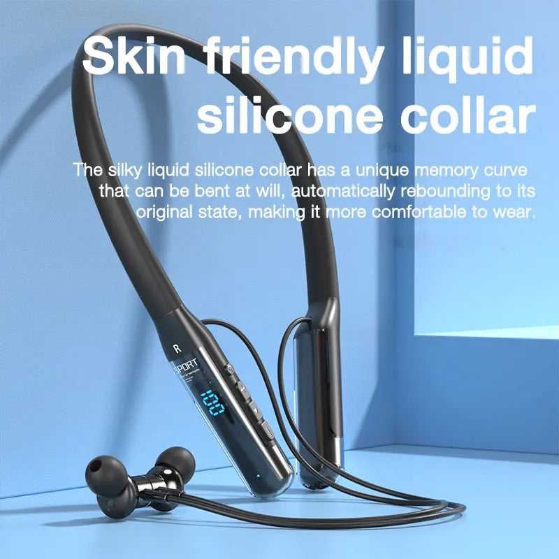Casque Bluetooth avec Microphone EARDECO 80 heures d'endurance casque sans fil basse stéréo tour de cou écouteurs Bluetooth 5.3
