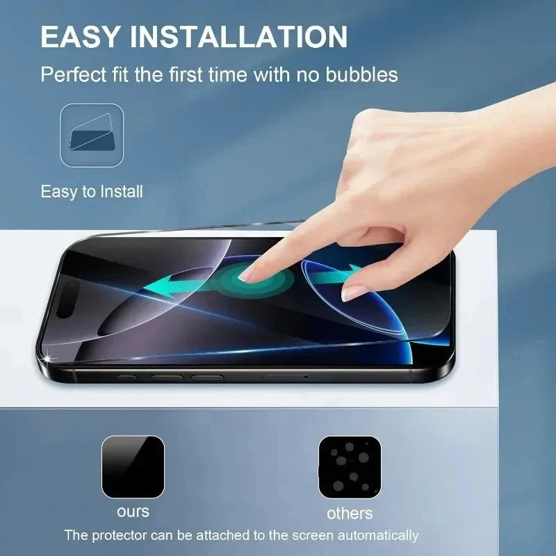 Film de verre trempé HD pour iPhone 11 à 17 Pro Max – Protection écran résistante