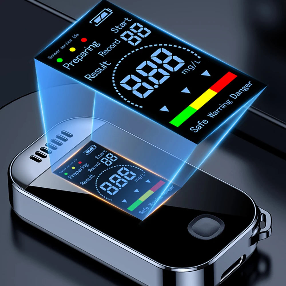 Testeur d'alcoolémie numérique, éthylotest professionnel avec écran LCD, testeur d'alcoolémie électronique rechargeable par USB, porte-clés