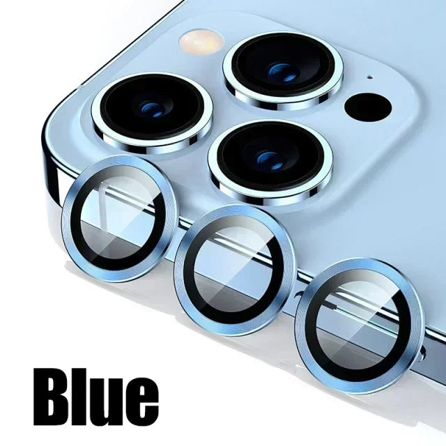 Verre de protection d'objectif en métal, 3 pièces, pour iPhone 13 12 11 15 16 17Pro Max Mini, Film de protection d'objectif de caméra arrière pour iPhone 16 15 Plus