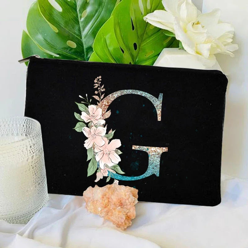 Trousse de maquillage à fermeture éclair avec dégradé de couleurs, trousse de toilette de voyage tendance, trousse de maquillage