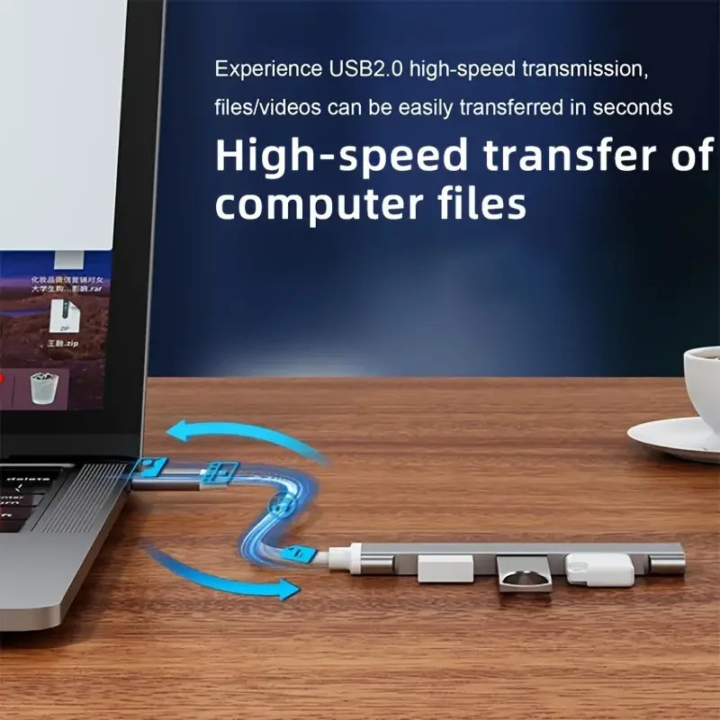 Airies USB 3.0 4 Port High Speed Typ C Splitter 5 Gbit/s für PC Computer Zubehör Multiport HUB 4 Port USB 3.0 2.0