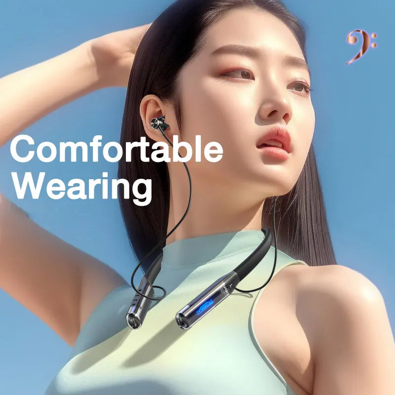 Casque Bluetooth avec Microphone EARDECO 80 heures d'endurance casque sans fil basse stéréo tour de cou écouteurs Bluetooth 5.3