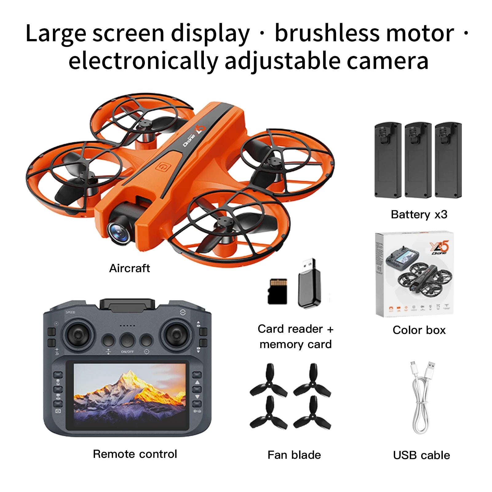 2025 YL05 Drone 8K HD avec Caméra et Écran – Quadcopter RC 360° Flip