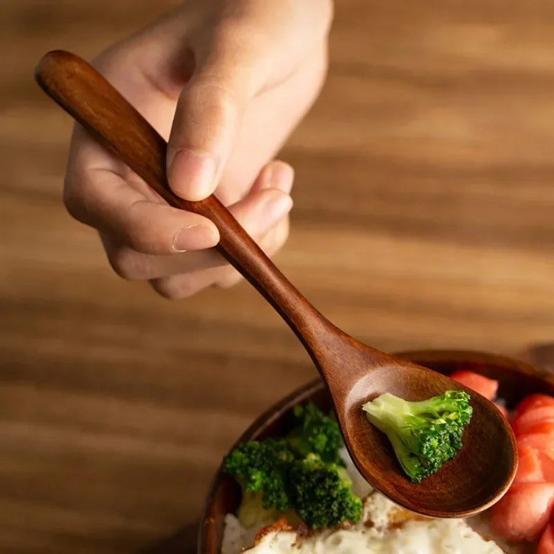 Cuillère à Riz Sec en Bois Foncé, Ustensiles de Cuisine
