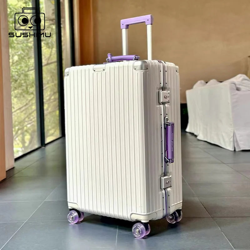 Valise à main Sushimu 20 pouces – Étui en cuir, trolley avec petite serrure à combinaison