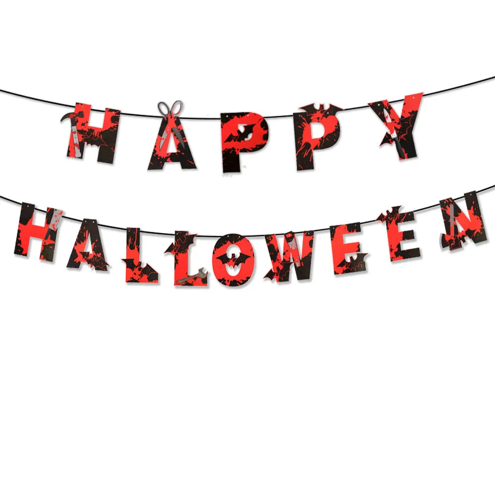Banderole Halloween – Bannière Couteau Sanglante – Décoration Fête & Photo Horreur