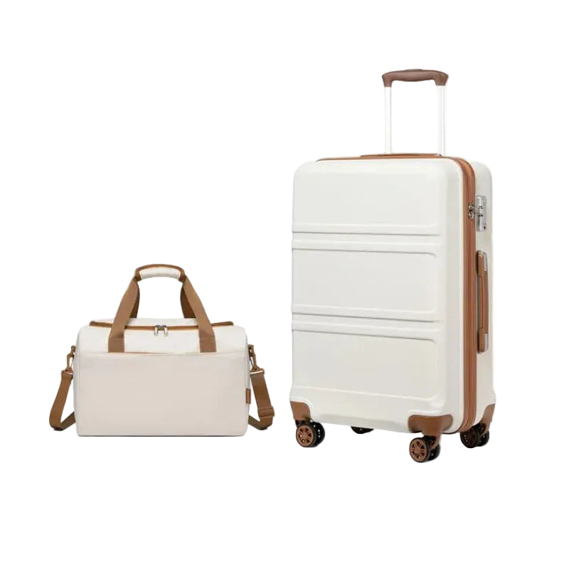 Ensemble de bagages rigides 2 pièces avec sac de voyage S/M/L KONO – roulettes 360°, serrure TSA, valises S-M-L
