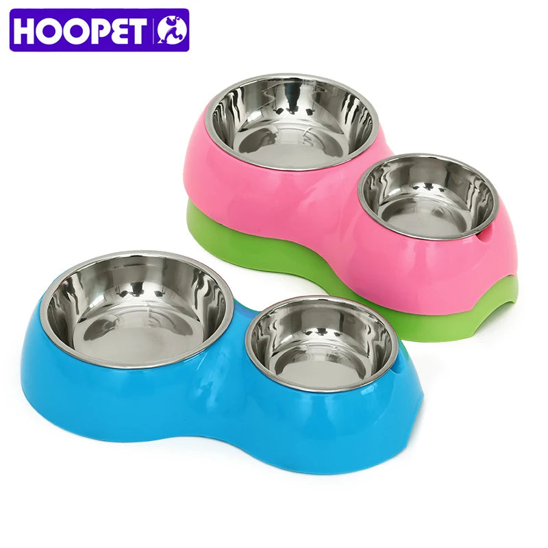 Bol Double pour chat, en acier inoxydable, pour l'alimentation des animaux domestiques, des chiens et des chats