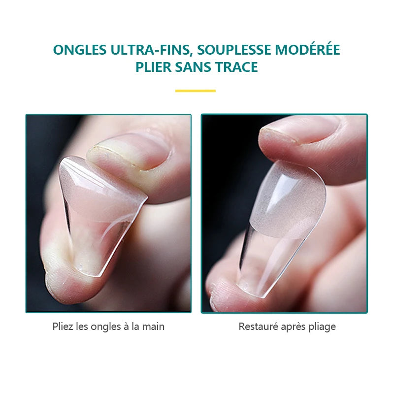 False Nails for Extension System, Full Cover, Press on N64.Coffin, Soft Gel, American Style, Capsule, 120 Pieces