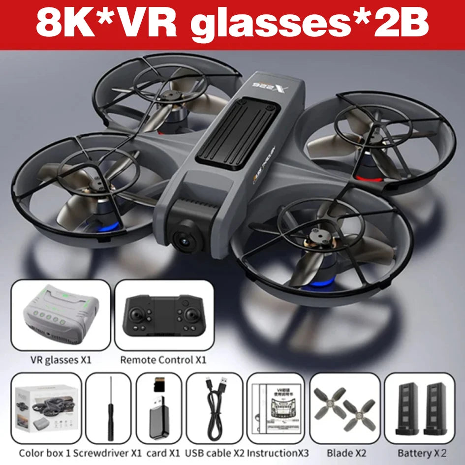 X226/X226VR Drone télécommandé professionnel 5G WIFI RC Drone quadrirotor évitement d'obstacles 8K HD double caméra FPV Mini jouets