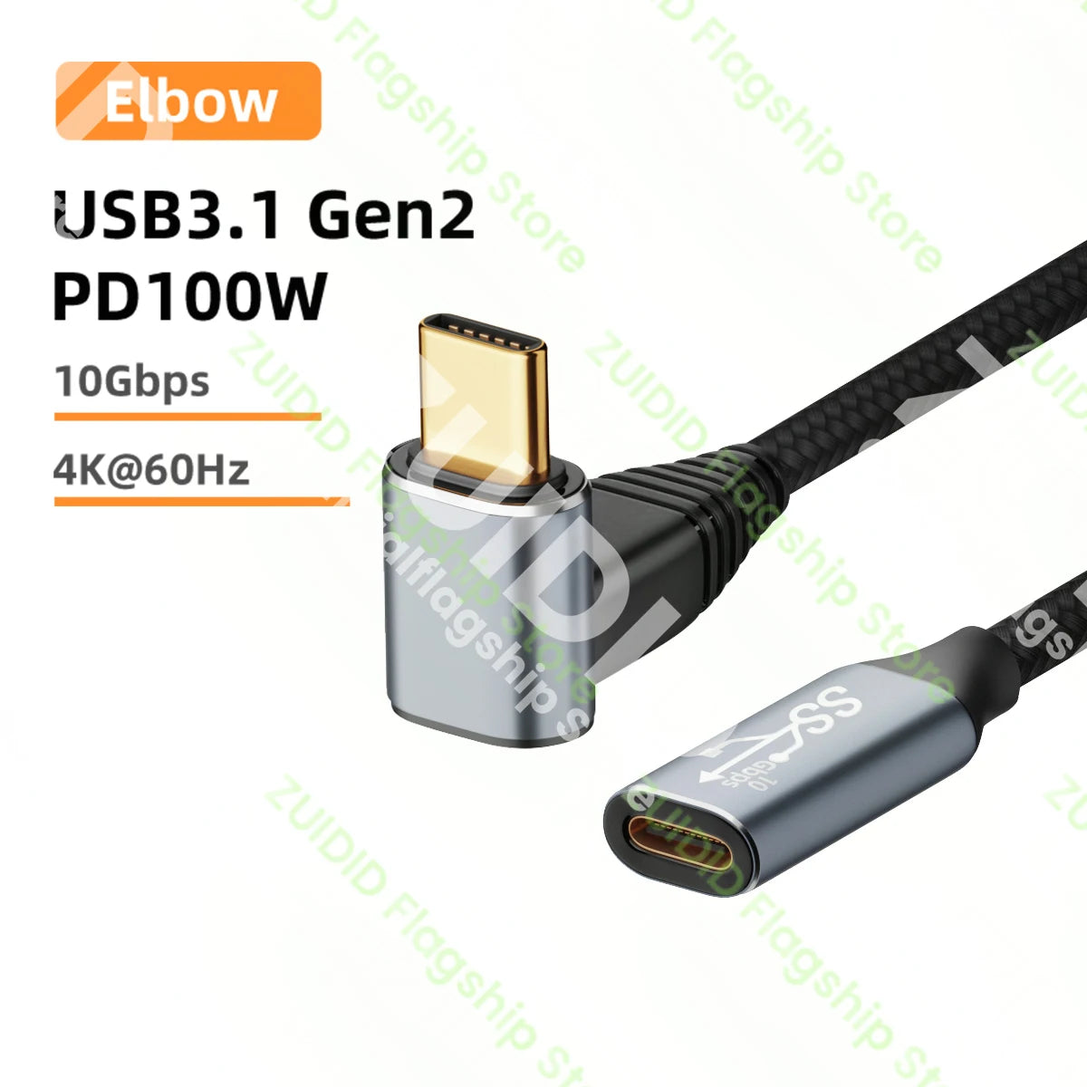 Câble d'extension USB C 3.1 Gen2 10Gbps, Type C à C PD 100W QC4.0 3.0 5A, câble de charge rapide pour MacBook Pro 4k 60Hz, câble vidéo
