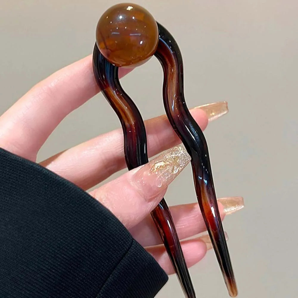 Retro U-förmige Haarnadel aus Acetat für Damen