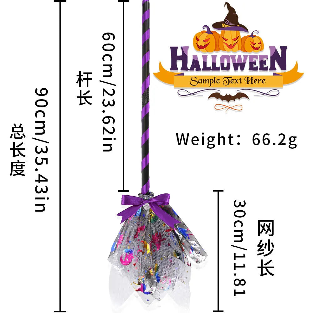 Décoration Balai de Sorcière pour Enfants – Accessoire Halloween, Photo