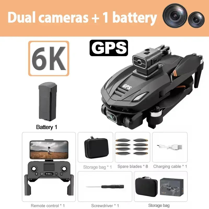 Drone Xiaomi V168 8K 5G GPS Professionnel, Photographie Aérienne HD, Caméra Double, Évitement Omnidirectionnel des Obstacles, Modèle Original