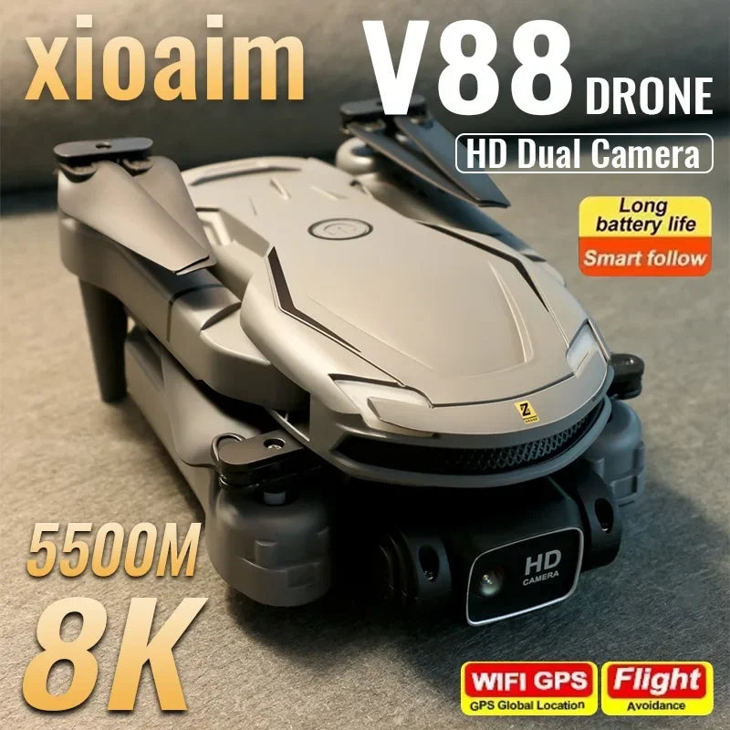 Drone V88 5G GPS HD photographie aérienne télécommande Drone HD double caméra quadrirotor 4k drone