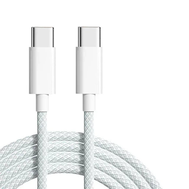 Câble de charge rapide USB-C vers USB-C PD 60W – tressé – compatible iPhone 15, 15 Pro, 15 Pro Max