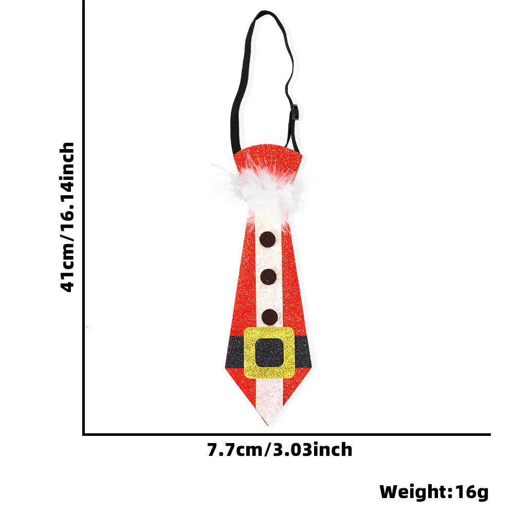 Cravates de Noël en Feutre pour Enfants, Décorations de ix, Bonhomme de Neige, Elk, Arbre