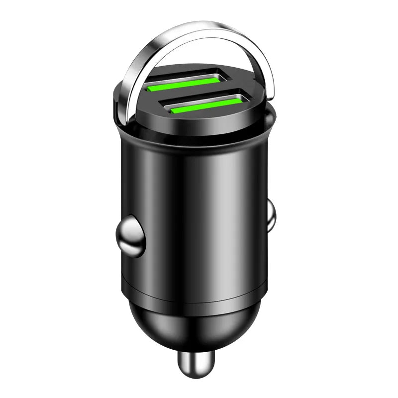 Chargeur de voiture mini USB 100 W à double port, charge ultra rapide, adaptateur de téléphone, prise allume-cigare 12-24 V