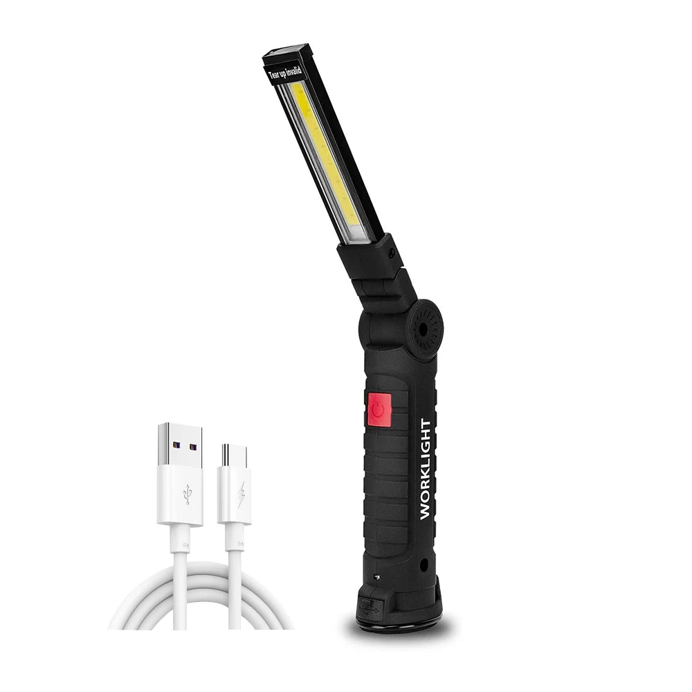 Lampe de poche LED aimanté, lampe de travail étanche, 5 modes d'éclairage, adaptée au travail de nuit, camping