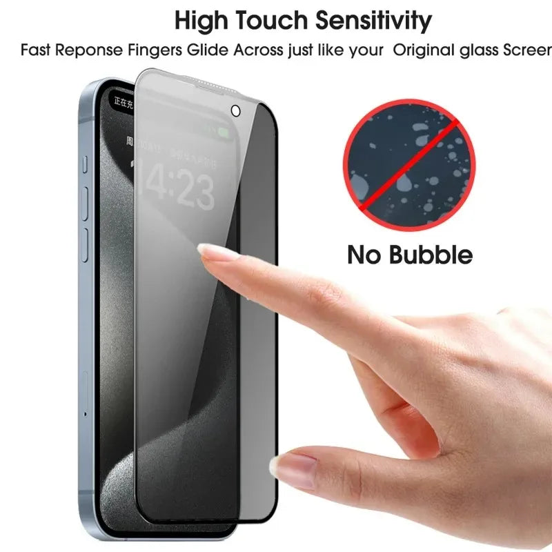 Protections d'écran Lot de 3 films anti-regards en verre trempé pour iPhone 16, protections d'écran faciles à installer pour iPhone 16 Pro Max Plus