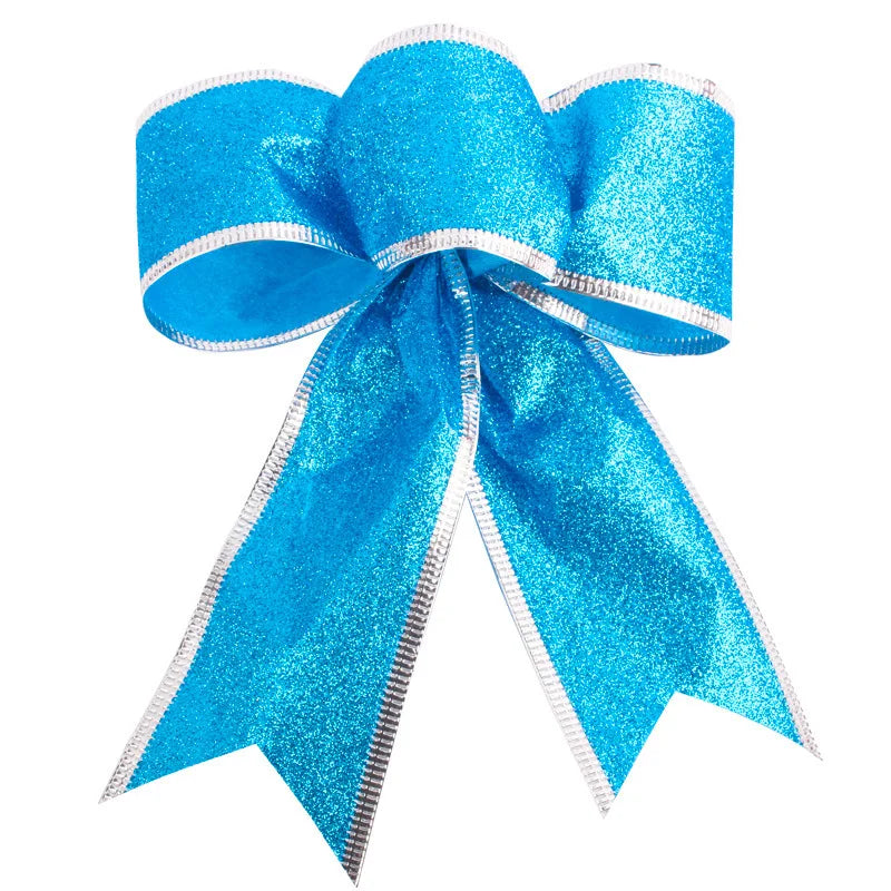 Décoration de Noël, petit nœud à 3 oreilles de 15 cm, décoration d'arbre de Noël