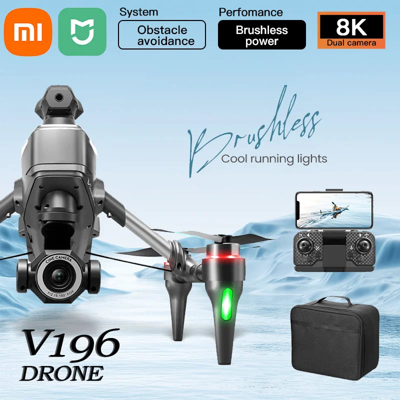 Drone Xiaomi MIJIA V196 – 8K, Caméra HD Professionnelle, WIFI 5G, Évitement d'Obstacles 360°, Quadcopter Pliable