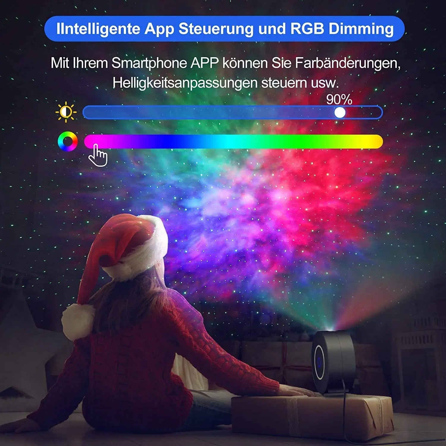 Intelligenter WIFI-Sternenhimmelprojektor – Aurora-Star-Galaxy-LED-Nachtlicht