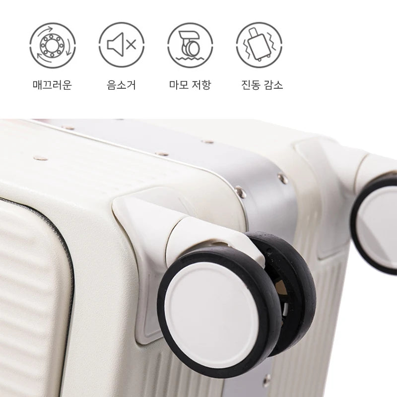 Grande valise rigide en PC + ABS avec cadre en aluminium SUSHIMU – bagage à roulettes à ouverture avant, 20 et 25 pouces