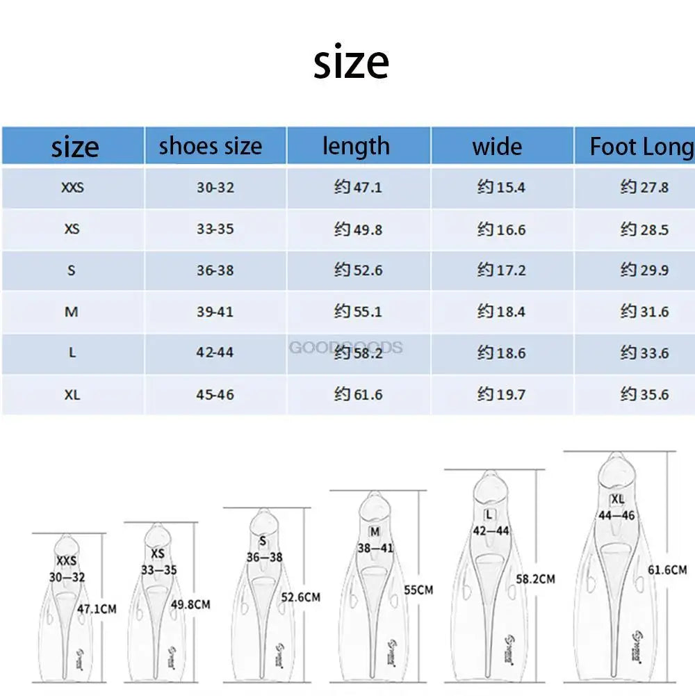 Palmes de plongée sous-marine professionnelles pour adultes, chaussures de natation réglables, palmes de plongée en apnée SubSN longues en silicone