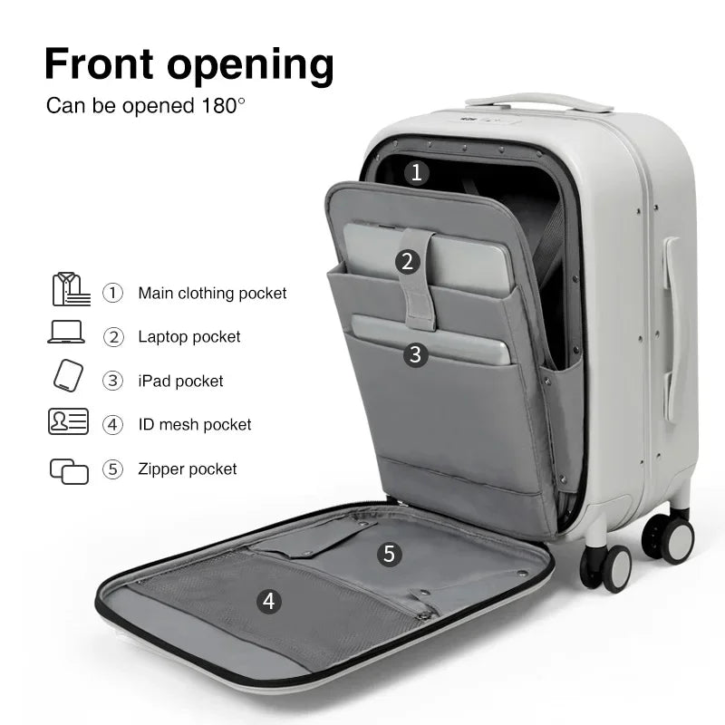 Valise Mixi M9260 – Bagage à main 18'' / 20'' / 24'' avec cadre en aluminium, Design breveté