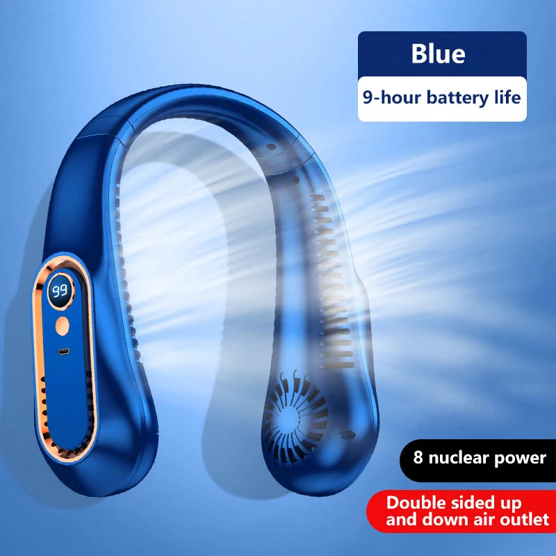 Ventilateur de cou portable sans pales Xiaomi, USB rechargeable, silencieux, affichage LED, mini refroidisseur d'air